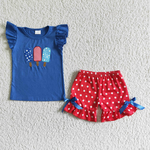 Fourth of July Popsicle Short Set