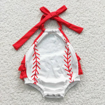 Baseball Ruffle Romper