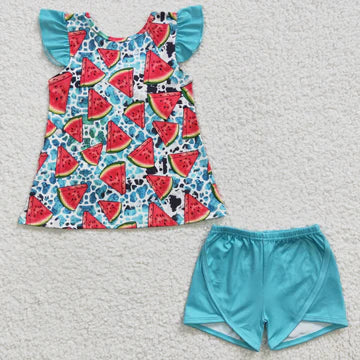 Blue Watermelon Short Set