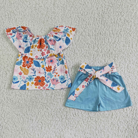 Floral Tie Short Set