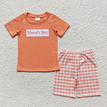 Mama's Boy Orange Short Set