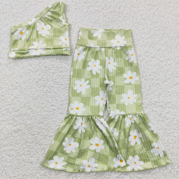 Green Flower Bell Set