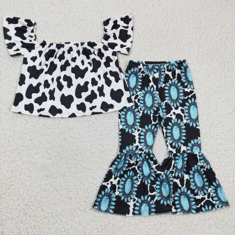 Cow and Teal Bell Set