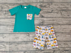 Teal Construction Short Set